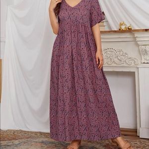 Plus size maxi dress with sleeves NWOT